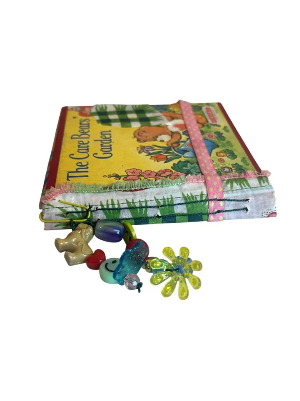 Care Bears Garden-Themed Handmade Journal Repurposed Book 80s 90s Nostalgia